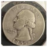 1955 silver quarter
