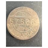 1936 Indiana chauffeurs license