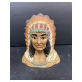Ceramic Indian head sculpture