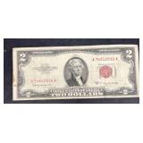 1953 red seal two dollar bill