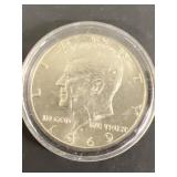 1969 silver Kennedy half dollar