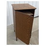 Oak Record player stand with Album storage