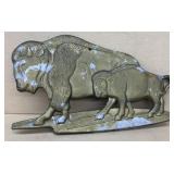 Cast aluminum buffalo wall hanging