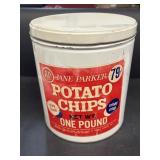 Jane Parker potato chip can