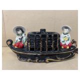 Mid-century oriental canoe lamp