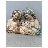 Mary, Joseph and baby Jesus, ceramic wall plaque