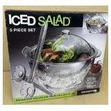 Five piece iced salad set brand new