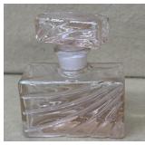 Pink glass perfume bottle