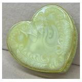 Heart shaped glass ring dish