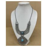 Costume jewelry necklace turquoise stones