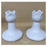 Van Briggle tulip candleholders