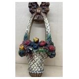 Ceramic basket wall pocket