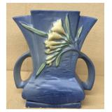 Roseville pottery vase double handled yellow