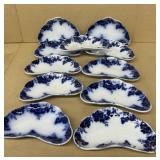 Flow blue blue peach royal plates