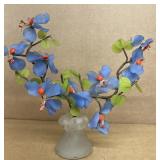 Glass, artificial flower arrangement