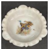 Mallard duck milk, glass ashtray