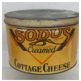 SODUS creamed COTTAGE CHEESE tin