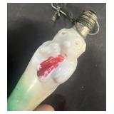 Bear in stocking vintage Christmas light bulb