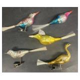 Glass bird vintage Christmas ornaments