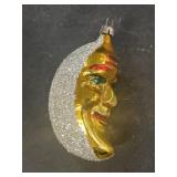 Moon glass vintage Christmas ornament