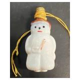 Snowman milk, glass vintage Christmas lightbulb