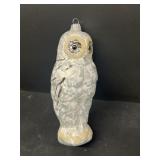 Owl vintage glass Christmas ornament
