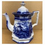 Amoy Davenport, flow blue teapot