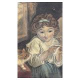 Early Painting, Child w/ Cat