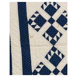 Blue white diamond quilt 6' x 6'
