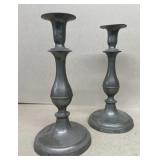 (2) Pewter Push-up candle holders