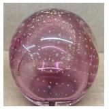 Pink with gold paperweight