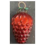 Strawberry, heavy glass Christmas ornament vintage