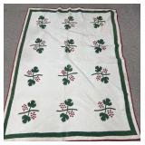 Quilt with green and white 6 1/2 x 4 1/2