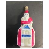 Santa Claus on house vintage lightbulb