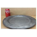 Antique pewter platter, Hallmark
