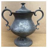 PEWTER  Web  sugar dish