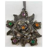 Multi-colored stone Flower pendant