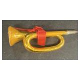 Mercury glass horn Christmas ornament