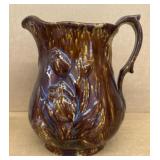 Rockingham, tulip pattern Pitcher