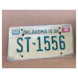 Oklahoma license plate 1988
