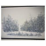 Painting on canvas signed BUNKE of trees