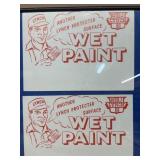 WJ Lynch, wet, paint, advertising cardboard signs