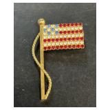 Patriotic, red, white and blue flag pin