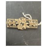 Sterling silver and 12K brooch