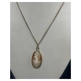 Cameo necklace, gold field