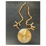 Costume jewelry beaded necklace with mirror