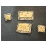 Horse and dragonfly  hand carved brooches and