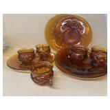 Amber coin dot plates and cups