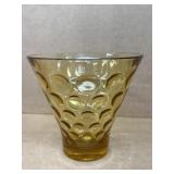 Coin dot glass dish, amber