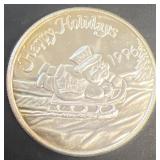 1oz.  Silver round 1996 happy holidays,